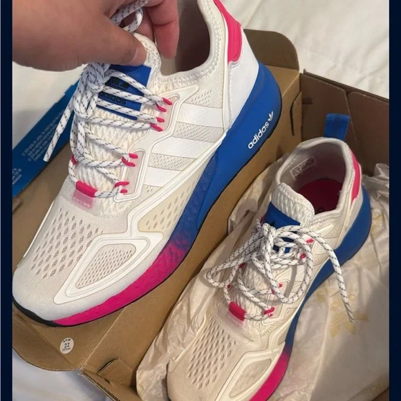 adidas Shoes Adidas White And Pink Sneakers With Chunky Sole